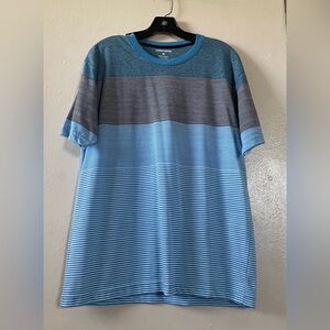 Men's Striped Short Sleeve Tee - Blue and Gray